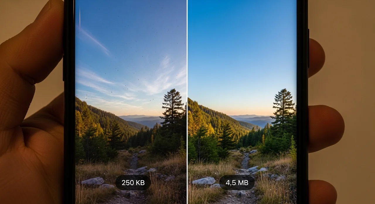 미디어 전송 설정 변경: 용량 vs 화질 비교