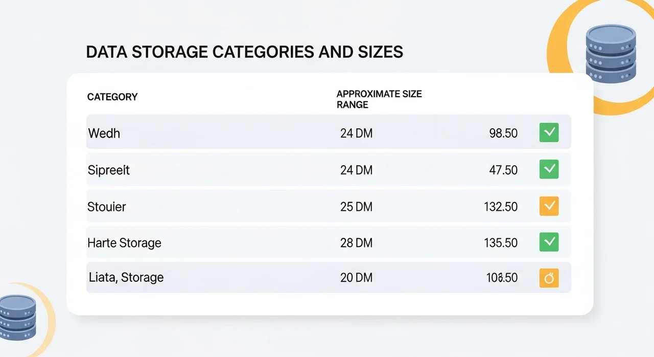 데이터 유형별 정리 효율 비교