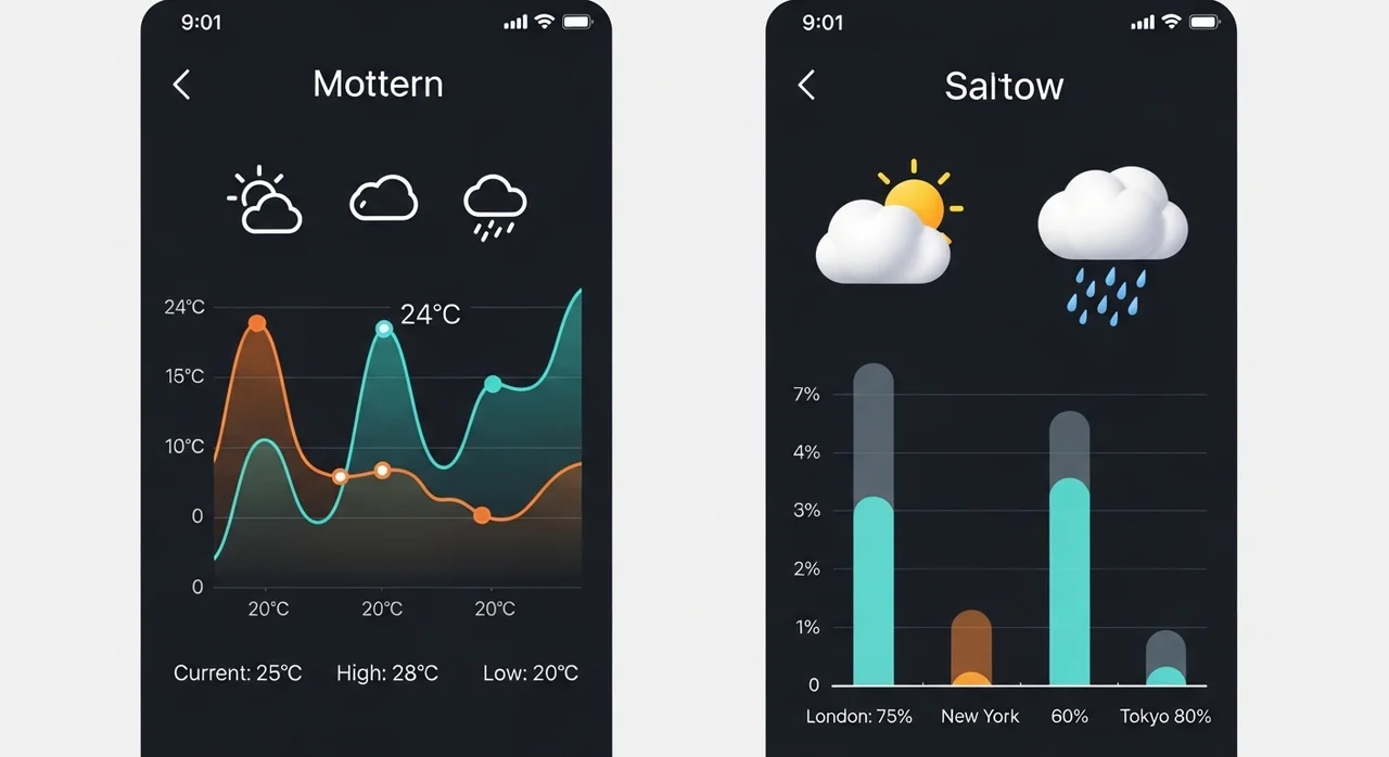 날씨 앱별 데이터 제공원 및 특징 비교