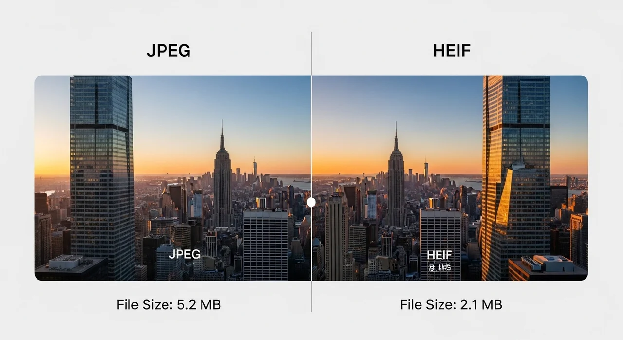 사진 포맷 변경으로 기본 용량 줄이기: 고효율성(HEIF) 설정