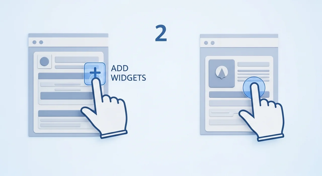 위젯 설정의 기초: 추가 및 크기 조절하기