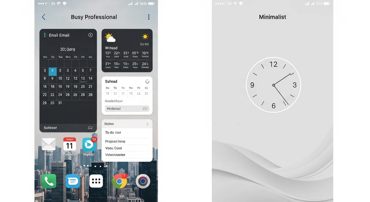 홈 화면 정리를 위한 상황별 위젯 추천 조합