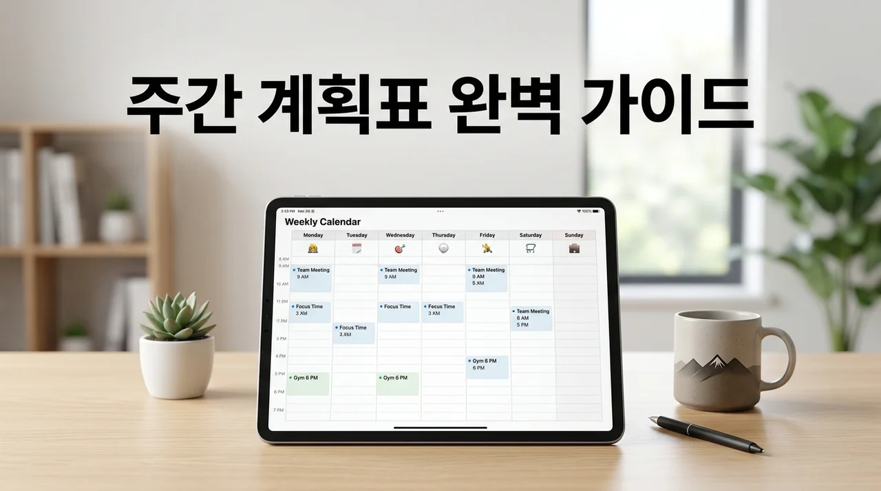 주간 계획표 작성 방법: 실제로 오래 가는 5단계 관리 기준 정리