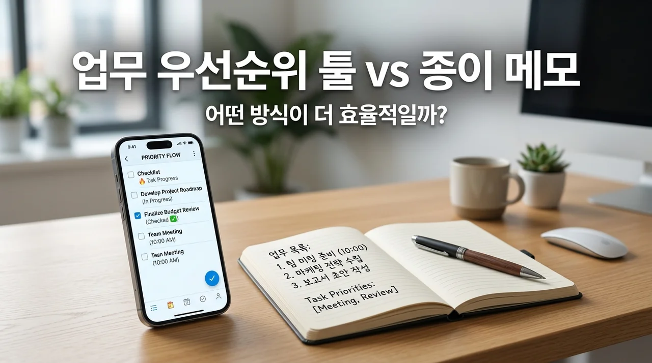 업무 우선순위 툴 꼭 필요할까? 종이 메모와 디지털 도구 완벽 비교