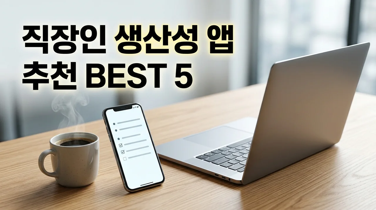 직장인 생산성 앱 추천! 하루 2시간 아껴주는 필수 도구 5선